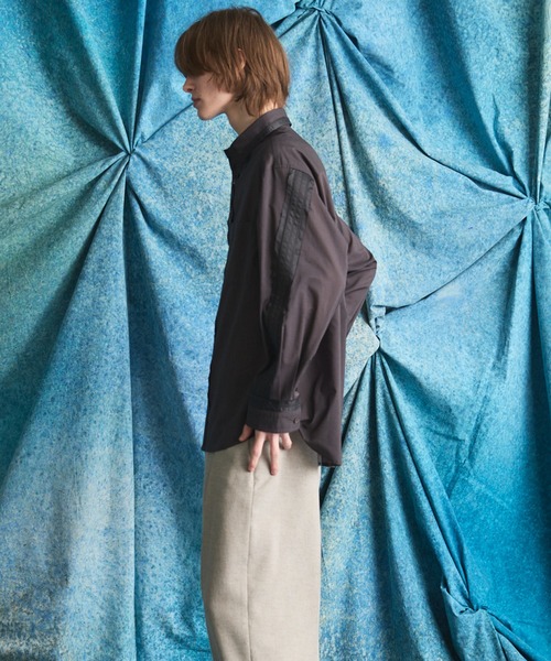 MAISON SPECIAL(メゾンスペシャル)の「《UNISEX》Inside-out Prime-Over Sheer Regular Collar Shirt/インサイドアウトプライムオーバーシアーレギュラーカラーシャツ【MAISON SPECIAL/メゾンスペシャル】(シャツ/ブラウス・メンズ・ライトグリーン/チャコールグレー/ブラック・0/1/2)」の8枚目の写真