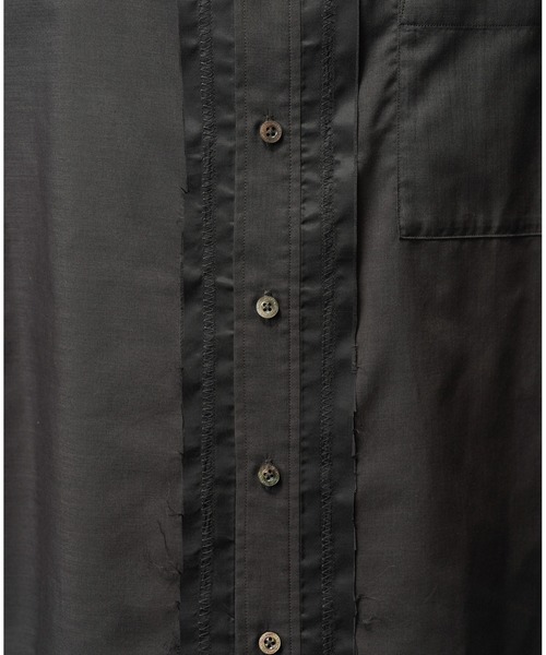 MAISON SPECIAL(メゾンスペシャル)の「《UNISEX》Inside-out Prime-Over Sheer Regular Collar Shirt/インサイドアウトプライムオーバーシアーレギュラーカラーシャツ【MAISON SPECIAL/メゾンスペシャル】(シャツ/ブラウス・メンズ・ライトグリーン/チャコールグレー/ブラック・0/1/2)」の19枚目の写真