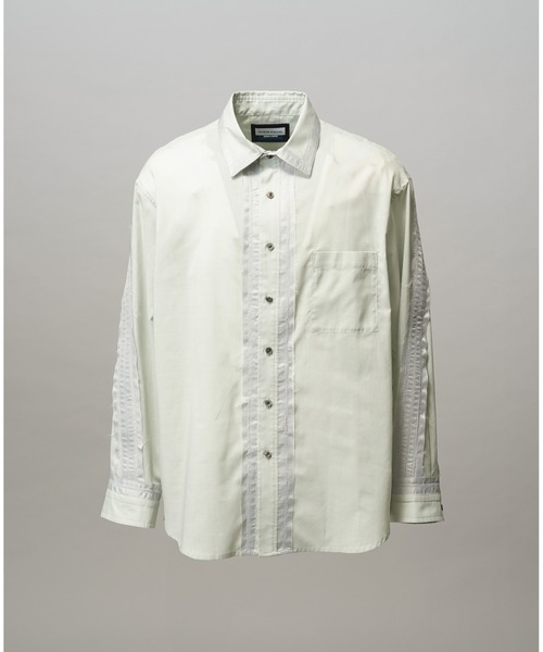 MAISON SPECIAL(メゾンスペシャル)の「《UNISEX》Inside-out Prime-Over Sheer Regular Collar Shirt/インサイドアウトプライムオーバーシアーレギュラーカラーシャツ【MAISON SPECIAL/メゾンスペシャル】(シャツ/ブラウス・メンズ・ライトグリーン/チャコールグレー/ブラック・0/1/2)」の14枚目の写真