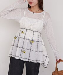 CIAOPANIC | 【She desires...】刺繍イレヘムチュニックキャミワンピース(ワンピース)