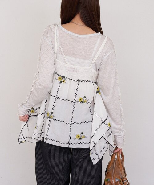 CIAOPANIC（チャオパニック）の「【She desires...】刺繍イレヘムチュニックキャミワンピース（ワンピース・レディース・ホワイト・ONE SIZE）」の16枚目の写真