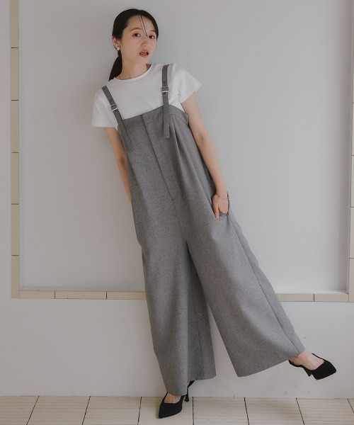 Petitjo(プッチージョ)の「小さいサイズ 麻調シリーズ オールインワン 低身長さん・小柄女性(つなぎ/オールインワン・レディース・ベージュ/ブルー/グレー・PL/PM/PS/PSS)」の2枚目の写真