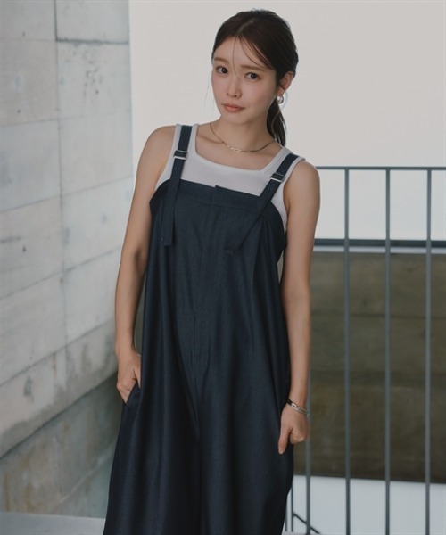 Petitjo(プッチージョ)の「小さいサイズ 麻調シリーズ オールインワン 低身長さん・小柄女性(つなぎ/オールインワン・レディース・ベージュ/ブルー/グレー・PL/PM/PS/PSS)」の3枚目の写真