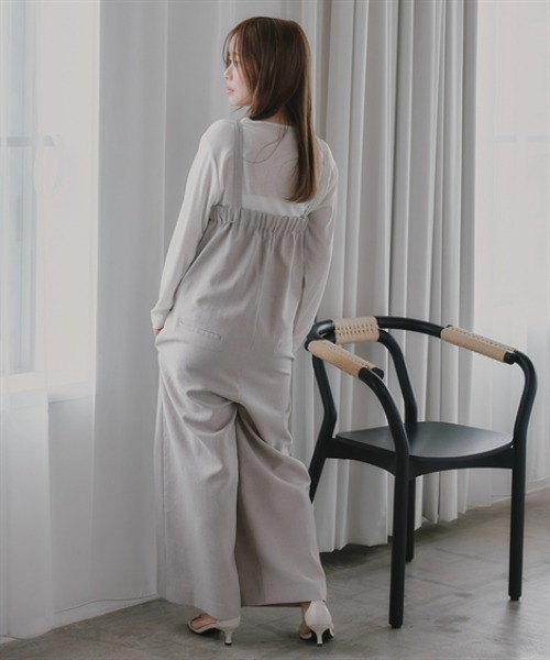 Petitjo(プッチージョ)の「小さいサイズ 麻調シリーズ オールインワン 低身長さん・小柄女性(つなぎ/オールインワン・レディース・ベージュ/ブルー/グレー・PL/PM/PS/PSS)」の13枚目の写真