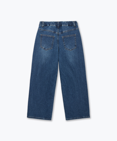 MUSINSA STANDARD KIDS（ムシンサスタンダードキッズ）の「エクストラワイドデニムパンツ [ミディアムインディゴ]（デニムパンツ・レディース・その他・110/120/130/140/150/160）」の4枚目の写真