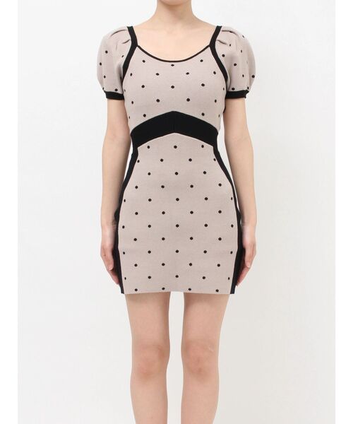 RESEXXY（リゼクシー）の「ドットミニニットタイトワンピース（ワンピース・レディース・ベージュ/ブルー/ブラック・FREE）」の10枚目の写真