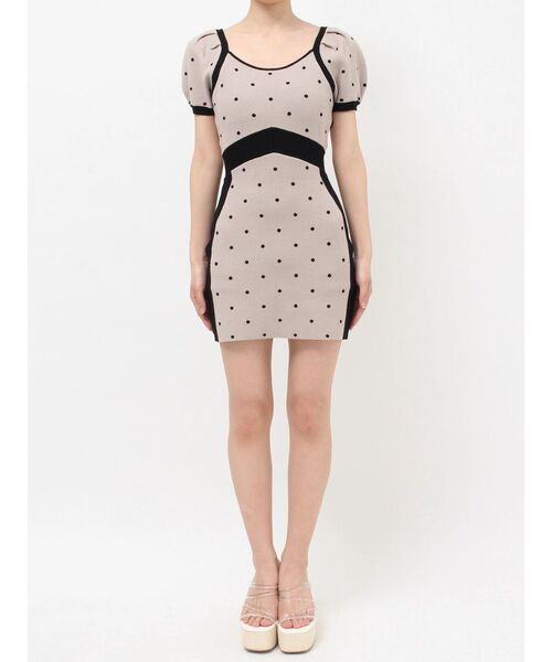 RESEXXY（リゼクシー）の「ドットミニニットタイトワンピース（ワンピース・レディース・ベージュ/ブルー/ブラック・FREE）」の17枚目の写真