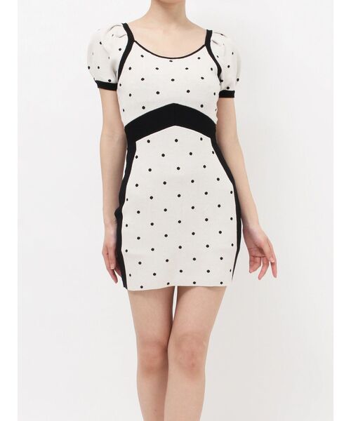 RESEXXY（リゼクシー）の「ドットミニニットタイトワンピース（ワンピース・レディース・ベージュ/ブルー/ブラック・FREE）」の21枚目の写真