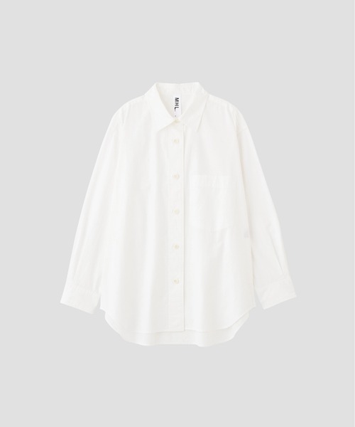 MHL.（エムエイチエル）の「ORGANIC COTTON SHIRTING（シャツ/ブラウス・レディース・ホワイト/ローズ・2/1）」の5枚目の写真