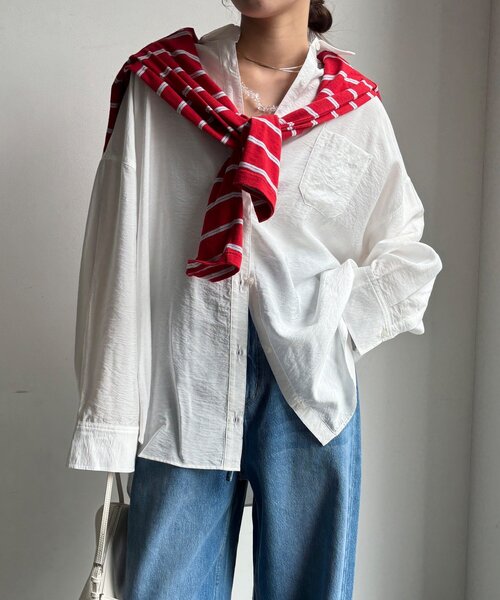 DouDou（ドゥドゥ）の「マルチWAYオーバーシャツ（シャツ/ブラウス・レディース・ブルー/イエロー/ホワイト・FREE）」の2枚目の写真