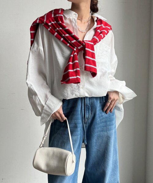 DouDou（ドゥドゥ）の「マルチWAYオーバーシャツ（シャツ/ブラウス・レディース・ブルー/イエロー/ホワイト・FREE）」の9枚目の写真