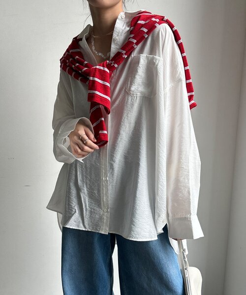 DouDou（ドゥドゥ）の「マルチWAYオーバーシャツ（シャツ/ブラウス・レディース・ブルー/イエロー/ホワイト・FREE）」の10枚目の写真