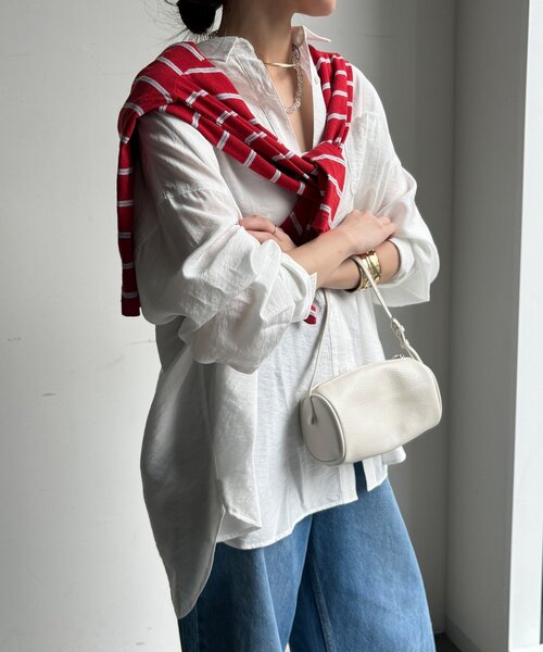 DouDou（ドゥドゥ）の「マルチWAYオーバーシャツ（シャツ/ブラウス・レディース・ブルー/イエロー/ホワイト・FREE）」の11枚目の写真