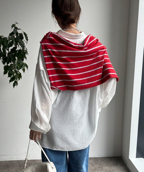 DouDou（ドゥドゥ）の「マルチWAYオーバーシャツ（シャツ/ブラウス・レディース・ブルー/イエロー/ホワイト・FREE）」の12枚目の写真