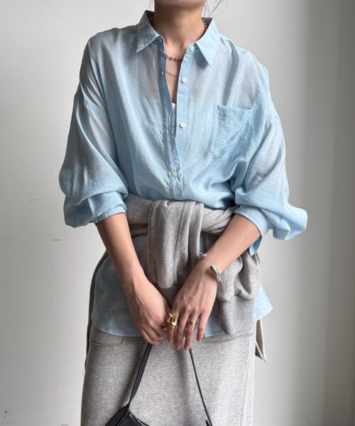 DouDou（ドゥドゥ）の「マルチWAYオーバーシャツ（シャツ/ブラウス・レディース・ブルー/イエロー/ホワイト・FREE）」の20枚目の写真