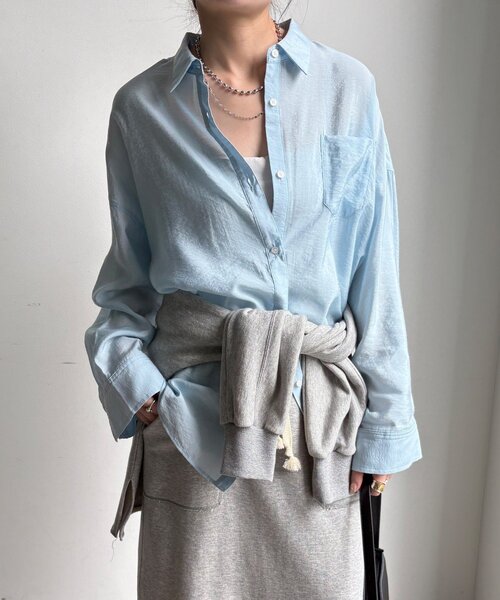 DouDou（ドゥドゥ）の「マルチWAYオーバーシャツ（シャツ/ブラウス・レディース・ブルー/イエロー/ホワイト・FREE）」の21枚目の写真