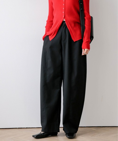 AMELY(エミリー)の「カーブシルエット スラックスパンツ(スラックス・レディース・グレー/ブラック/ベージュ/キナリ・L/M)」の22枚目の写真