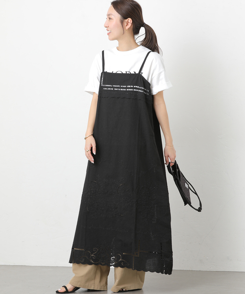 JOURNAL STANDARD relume（ジャーナルスタンダード　レリューム）の「スクエアエンブロイダリーワンピース（ワンピース・レディース・ホワイト/ブラック・FREE）」の4枚目の写真