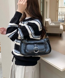 Chiina / 6色展開 2way センターベルトデザイン ショルダーバック