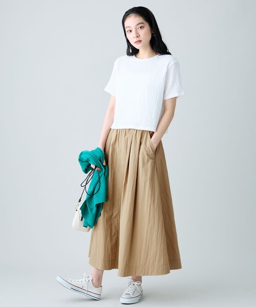 ANY（エニィ）の「レースショート丈Tシャツ（Tシャツ/カットソー・レディース・ホワイト系/ホワイト系2/ブラック系2/ピンク系/グリーン系/ダークブラウン系・F）」の21枚目の写真
