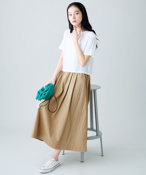 ANY（エニィ）の「レースショート丈Tシャツ（Tシャツ/カットソー・レディース・ホワイト系/ホワイト系2/ブラック系2/ピンク系/グリーン系/ダークブラウン系・F）」の22枚目の写真