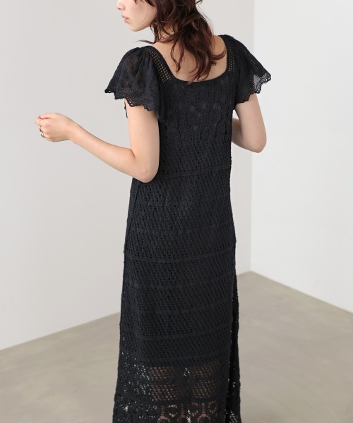 Bab(バブ)の「【選べるサイズ展開】ドッキングスリーブクロシェワンピース(ワンピース・レディース・ホワイト系その他/モカ/ブラック・S/M)」の16枚目の写真