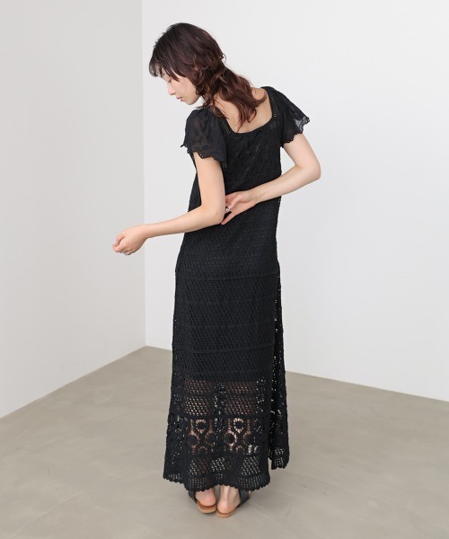 Bab(バブ)の「【選べるサイズ展開】ドッキングスリーブクロシェワンピース(ワンピース・レディース・ホワイト系その他/モカ/ブラック・S/M)」の18枚目の写真