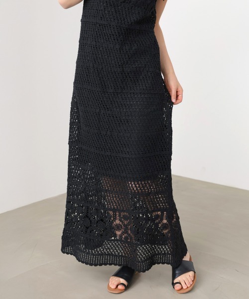 Bab(バブ)の「【選べるサイズ展開】ドッキングスリーブクロシェワンピース(ワンピース・レディース・ホワイト系その他/モカ/ブラック・S/M)」の20枚目の写真