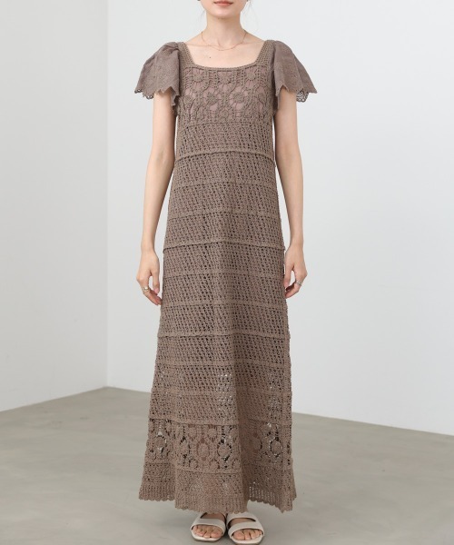 Bab(バブ)の「【選べるサイズ展開】ドッキングスリーブクロシェワンピース(ワンピース・レディース・ホワイト系その他/モカ/ブラック・S/M)」の22枚目の写真