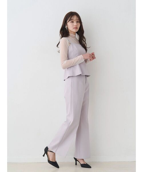 MERCURYDUO（マーキュリーデュオ）の「ペプラムビスチェパンツセットアップ（つなぎ/オールインワン・レディース・ブラック/ライトグレー・MEDIUM/SMALL）」の5枚目の写真