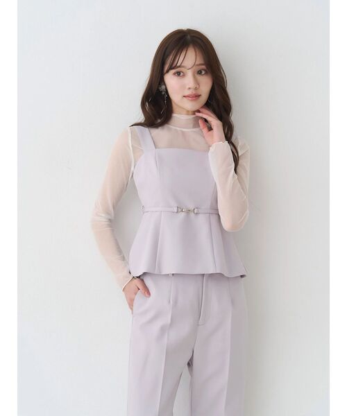 MERCURYDUO（マーキュリーデュオ）の「ペプラムビスチェパンツセットアップ（つなぎ/オールインワン・レディース・ブラック/ライトグレー・MEDIUM/SMALL）」の8枚目の写真