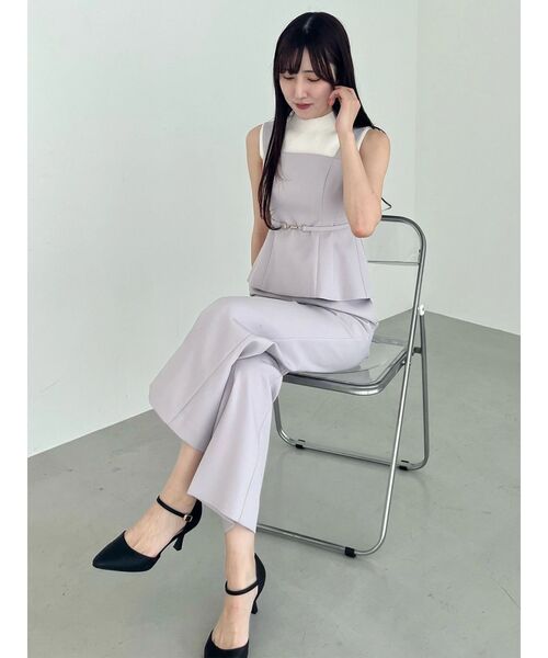 MERCURYDUO（マーキュリーデュオ）の「ペプラムビスチェパンツセットアップ（つなぎ/オールインワン・レディース・ブラック/ライトグレー・MEDIUM/SMALL）」の9枚目の写真