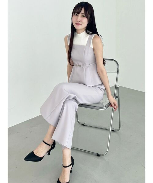 MERCURYDUO（マーキュリーデュオ）の「ペプラムビスチェパンツセットアップ（つなぎ/オールインワン・レディース・ブラック/ライトグレー・MEDIUM/SMALL）」の10枚目の写真