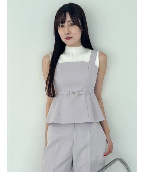 MERCURYDUO（マーキュリーデュオ）の「ペプラムビスチェパンツセットアップ（つなぎ/オールインワン・レディース・ブラック/ライトグレー・MEDIUM/SMALL）」の13枚目の写真