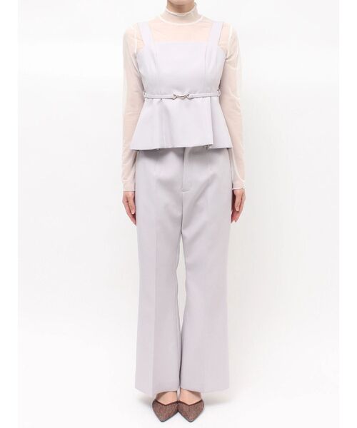 MERCURYDUO（マーキュリーデュオ）の「ペプラムビスチェパンツセットアップ（つなぎ/オールインワン・レディース・ブラック/ライトグレー・MEDIUM/SMALL）」の3枚目の写真