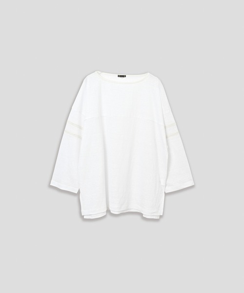 kha:ki(カーキ)の「「KHA:KI / カーキ」リネンラインスリーブトップ(Tシャツ/カットソー・レディース・ライトベージュ/オリーブ/ブラック/オフホワイト・1)」の2枚目の写真