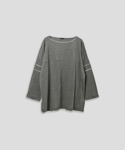 kha:ki(カーキ)の「「KHA:KI / カーキ」リネンラインスリーブトップ(Tシャツ/カットソー・レディース・ライトベージュ/オリーブ/ブラック/オフホワイト・1)」の4枚目の写真
