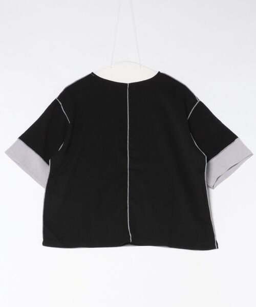 Mac-House(マックハウス)の「Free Nature シャーリング 配色切り替え プルオーバー(Tシャツ/カットソー・レディース・ブラック/ホワイト/モカ・L/M)」の9枚目の写真