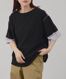 Free Nature シャーリング 配色切り替え プルオーバー