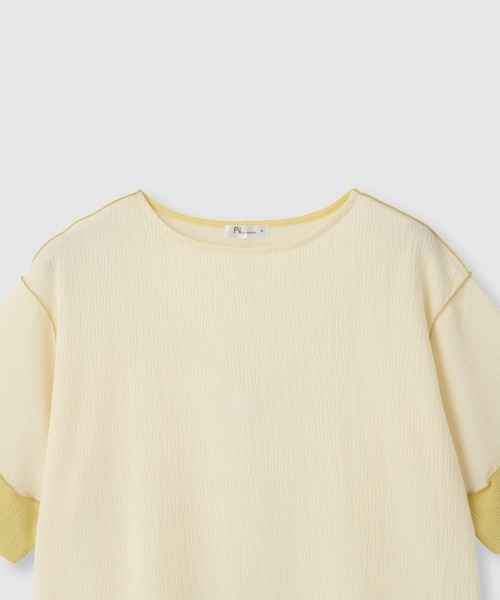 Mac-House(マックハウス)の「Free Nature シャーリング 配色切り替え プルオーバー(Tシャツ/カットソー・レディース・ブラック/ホワイト/モカ・L/M)」の5枚目の写真
