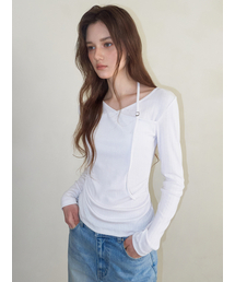 Buckle Strap T-Shirt, White