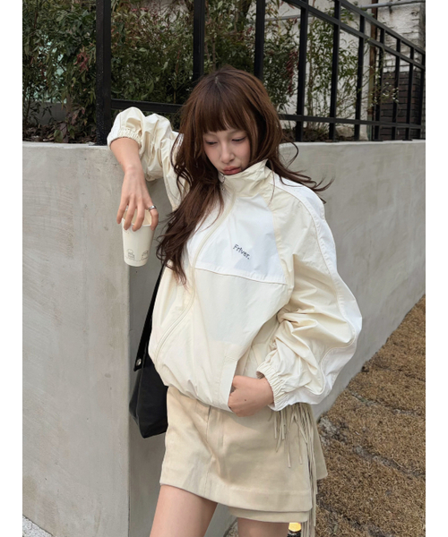 FRIVER07（フリバー07）の「Color block nylon string jumper [FRSP05JP01]_Cream（ナイロンジャケット・レディース・クリーム・FREE）」の2枚目の写真