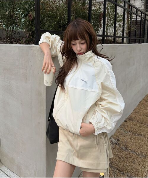 FRIVER07（フリバー07）の「Color block nylon string jumper [FRSP05JP01]_Cream（ナイロンジャケット・レディース・クリーム・FREE）」の3枚目の写真