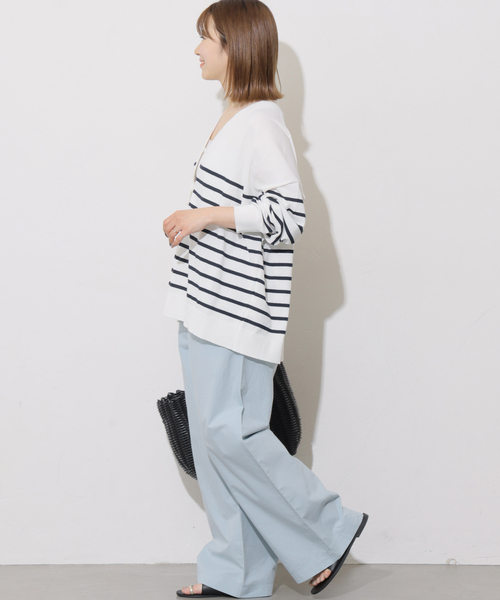 JOURNAL STANDARD relume(ジャーナルスタンダード レリューム)の「【MULTI FUNC+】UVカット / 接触冷感 / ドライタッチVネックカーディガン(カーディガン/ボレロ・レディース・ブラック/カーキ/ホワイト系その他/イエロー・FREE)」の12枚目の写真