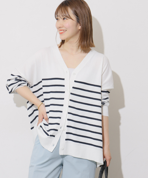 JOURNAL STANDARD relume(ジャーナルスタンダード レリューム)の「【MULTI FUNC+】UVカット / 接触冷感 / ドライタッチVネックカーディガン(カーディガン/ボレロ・レディース・ブラック/カーキ/ホワイト系その他/イエロー・FREE)」の14枚目の写真