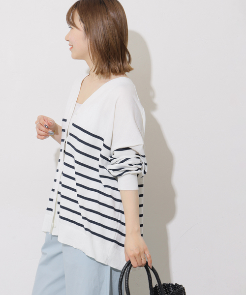 JOURNAL STANDARD relume(ジャーナルスタンダード レリューム)の「【MULTI FUNC+】UVカット / 接触冷感 / ドライタッチVネックカーディガン(カーディガン/ボレロ・レディース・ブラック/カーキ/ホワイト系その他/イエロー・FREE)」の16枚目の写真