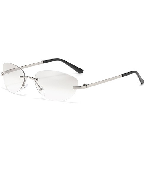 ARCHIVER（アーカイバ）の「【Bz】リムレス サングラス / シェードメガネ スモークレンズ カラーレンズ メタルフレーム Y2K 韓国系 古着MIX ユニセックス(DAY)（サングラス・メンズ・シルバー・FREE）」の5枚目の写真