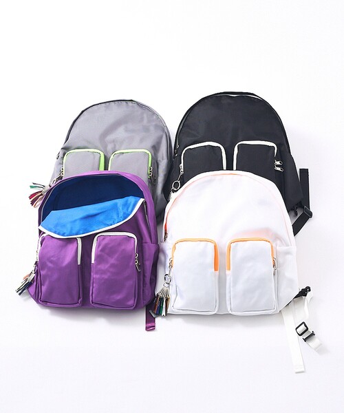 cheek(BAG)(チーク)の「【cheek】1680body bag ネオンカラー ナイロン ボディバッグ 撥水 軽量(ショルダーバッグ・レディース・グレー/ホワイト/パープル/ブラック・フリー)」の5枚目の写真