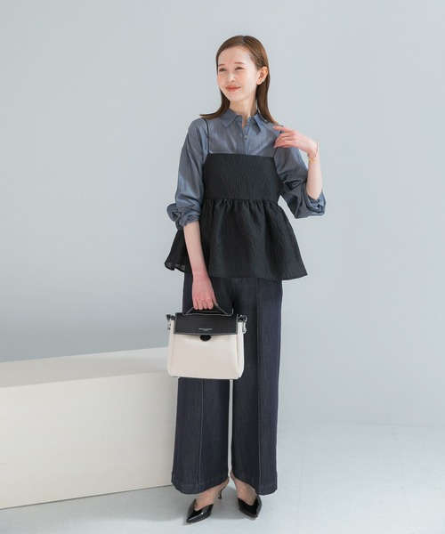 URBAN RESEARCH ROSSO WOMEN(アーバンリサーチ ロッソ)の「シアージャガードレイヤードキャミソール(その他トップス・レディース・ブラック・FREE)」の3枚目の写真