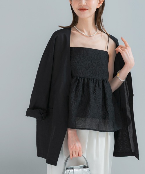 URBAN RESEARCH ROSSO WOMEN(アーバンリサーチ ロッソ)の「シアージャガードレイヤードキャミソール(その他トップス・レディース・ブラック・FREE)」の4枚目の写真